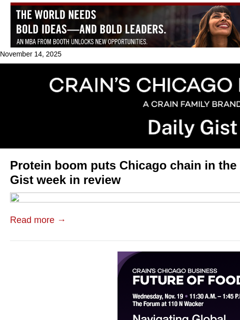 crainalerts newsletter: Protein boom puts Chicago chain in the spotlight: ...