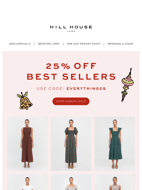 hillhousehome newsletter: 25% Off Hill House Classics