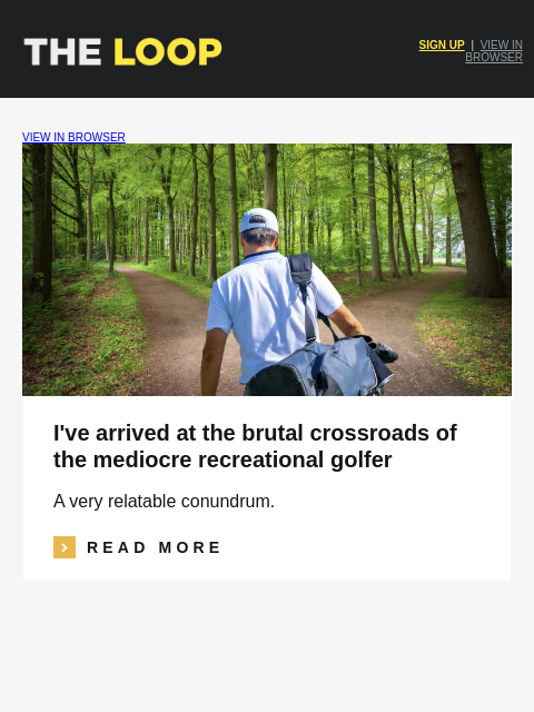 golfdigest newsletter: A golf crossroads, a nasty divot and a 'bored' tee...
