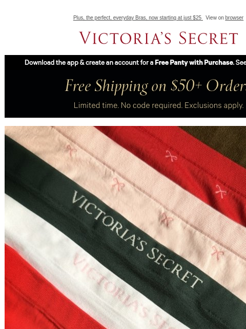 victoriassecret newsletter: Perfect Panty Packs—From Just $20