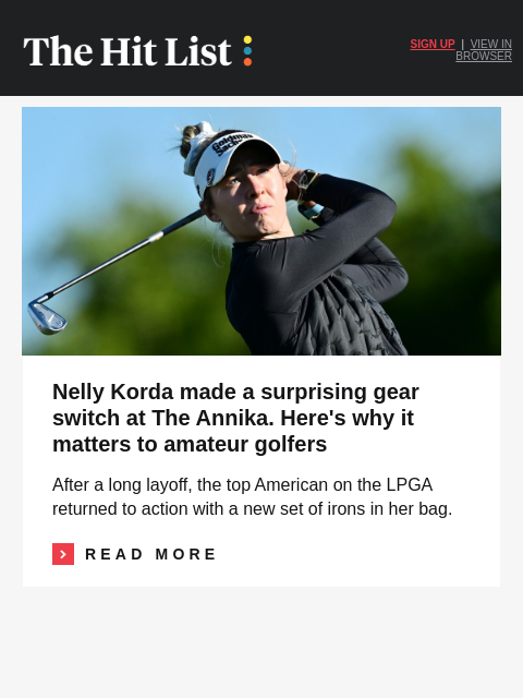 golfdigest newsletter: Why Nelly Korda switched irons