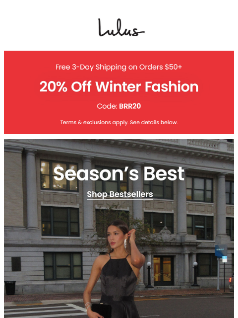 Best-selling holiday looks to gift yourself — plus, save 20% on winter fashion faves! xoxo Lulus ͏ ͏ ͏ ͏ ͏ ͏ ͏ ͏ ͏ ͏ ͏ ͏ ͏ ͏ ͏ ͏ ͏ ͏ ͏ ͏ ͏ ͏ ͏ ͏ ͏ ͏ ͏ ͏ ͏ ͏ ͏ ͏ ͏ ͏ ͏ ͏ ͏ ͏ ͏ ͏ ͏ ͏ ͏ ͏ ͏ ͏ ͏ ͏ ͏ ͏ ͏ ͏