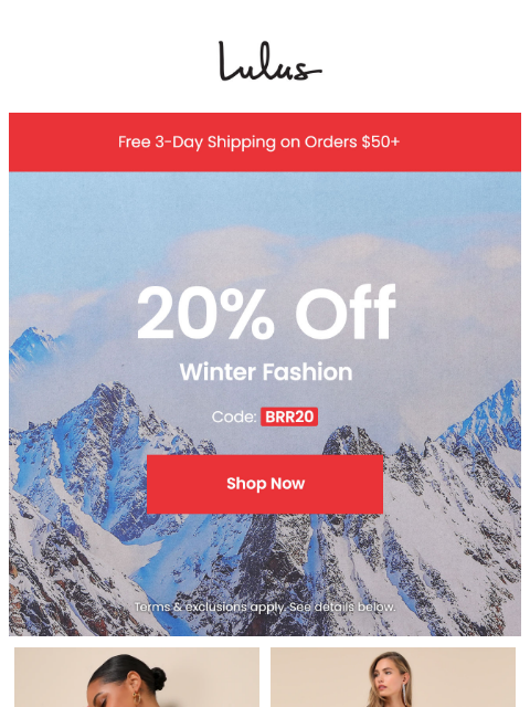 Save 20% on must-haves for your winter wardrobe — plus free 3-day shipping on $50+! xoxo Lulus ͏ ͏ ͏ ͏ ͏ ͏ ͏ ͏ ͏ ͏ ͏ ͏ ͏ ͏ ͏ ͏ ͏ ͏ ͏ ͏ ͏ ͏ ͏ ͏ ͏ ͏ ͏ ͏ ͏ ͏ ͏ ͏ ͏ ͏ ͏ ͏ ͏ ͏ ͏ ͏ ͏ ͏ ͏ ͏ ͏ ͏ ͏ ͏ ͏ ͏ ͏ ͏ ͏