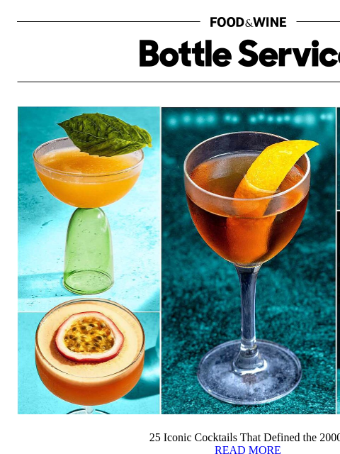 foodandwine newsletter: 25 Iconic Cocktails That Defined the 2000s