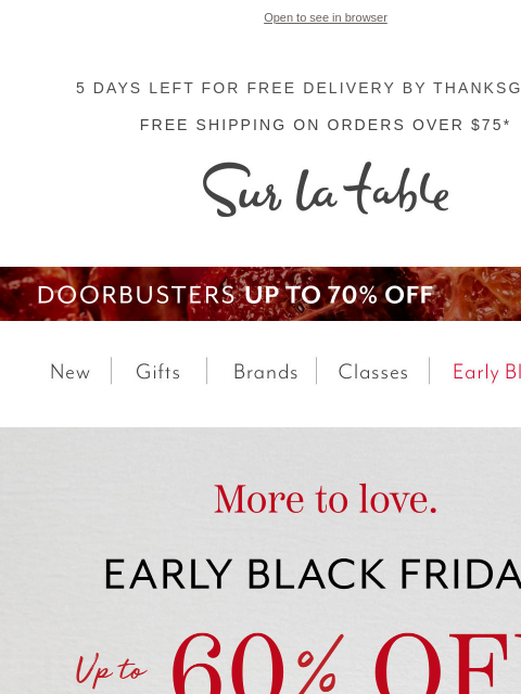 surlatable newsletter: Early Black Friday: Top Brands Are on Sale