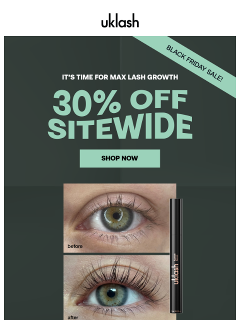 uklash newsletter: 🌎🥇 30% OFF Our World #1 Lash Serum!