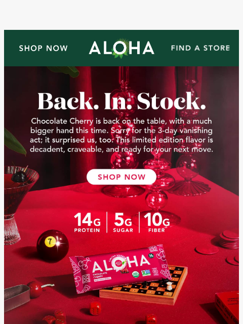 aloha newsletter: We heard you were craving this 🍒