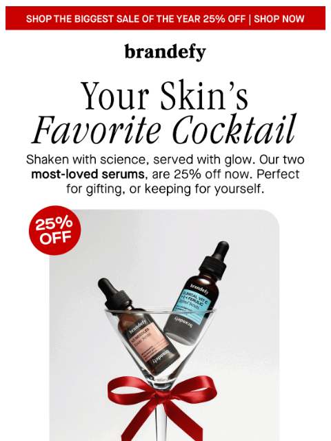 brandefyskin newsletter: 25% off our bestselling serums