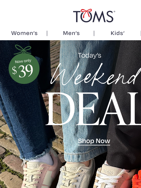 toms newsletter: Superstar Sneakers—Just $39