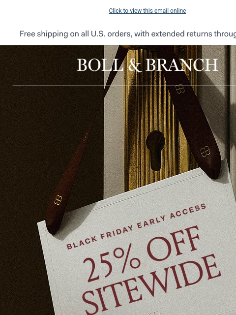 bollandbranch newsletter: 25% OFF Black Friday Sale Early Access →
