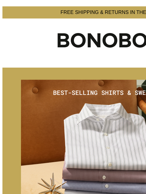 bonobos newsletter: Shirts & Sweaters on Everyone’s Lists