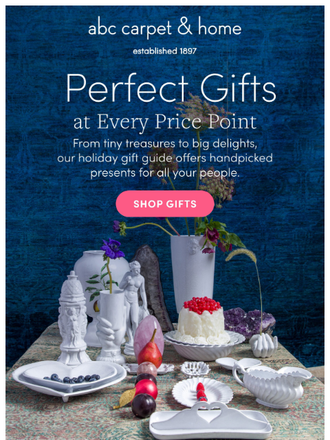 abchome newsletter: Perfect Gifts at Every Price Point