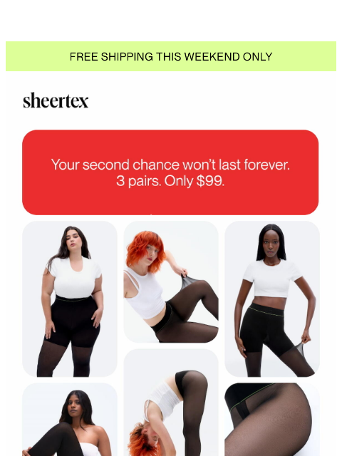 sheertex newsletter: The Core Collection: 3 Pairs for $99.