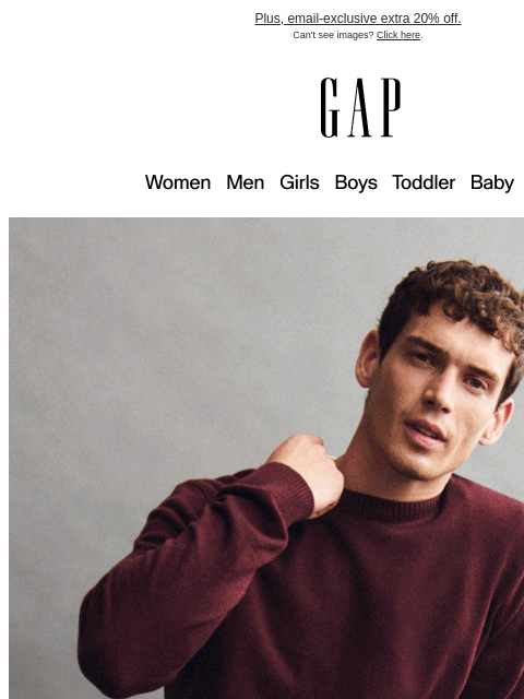 gap newsletter: Stock up on bestselling winter styles with 60% off