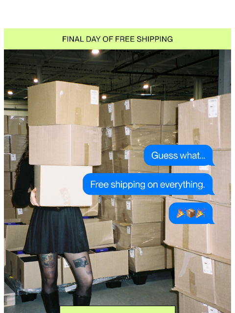 sheertex newsletter: LAST DAY OF FREE SHIPPING