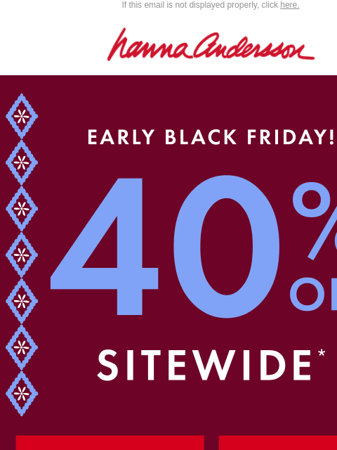 hannaandersson newsletter: Iconic Family PJs: 40% Off