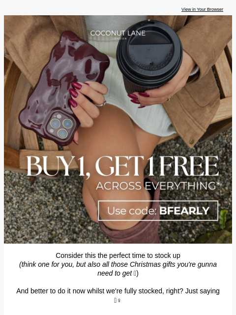 coconut-lane newsletter: BUY 1 GET 1 FREE before the madness 🖤
