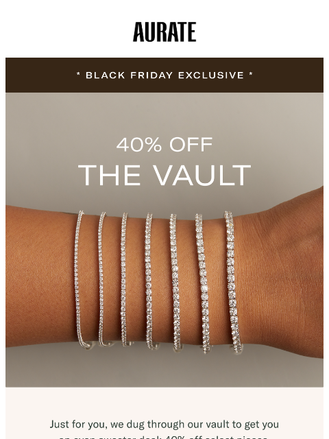 auratenewyork newsletter: 40% OFF THE VAULT