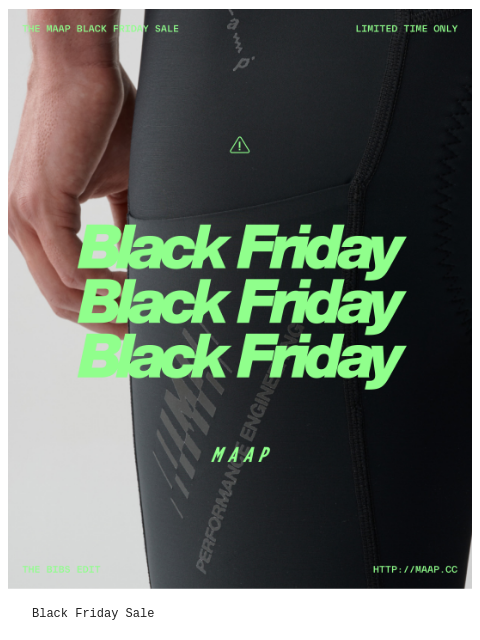 maap newsletter: Black Friday Sale—The Bibs Edit