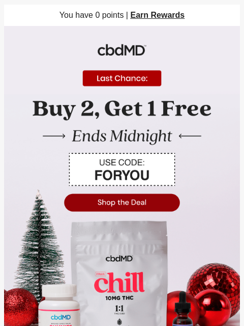 cbdmd newsletter: Final Day for Our Buy 2, Get 1 Free