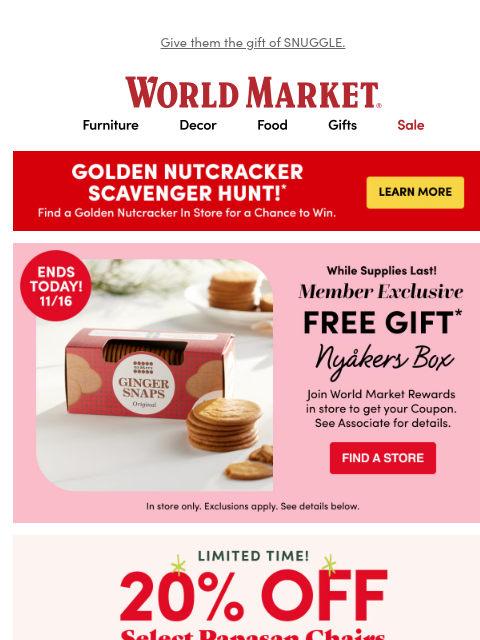 emailworldmarket newsletter: 🔥 TRENDING: 20% off Papasans and MORE.