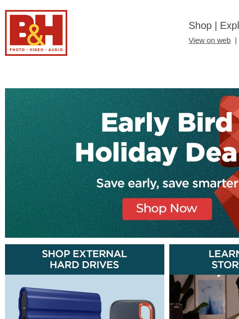 bhphotovideo newsletter: 2025 Creator Storage Guide (Photo + Video)