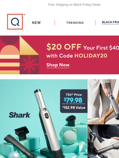 qvcemail newsletter: Total Task-Tackler! Shark TSV® + Get $20 Off
