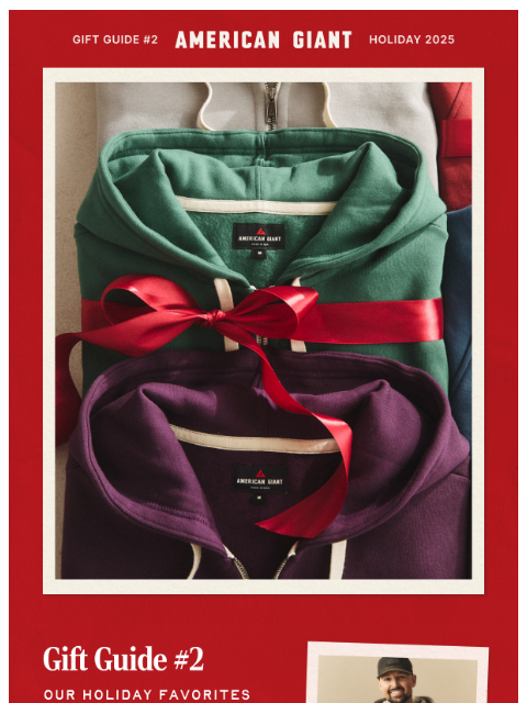 american-giant newsletter: GIFT GUIDE #2: The Midweight Full Zip