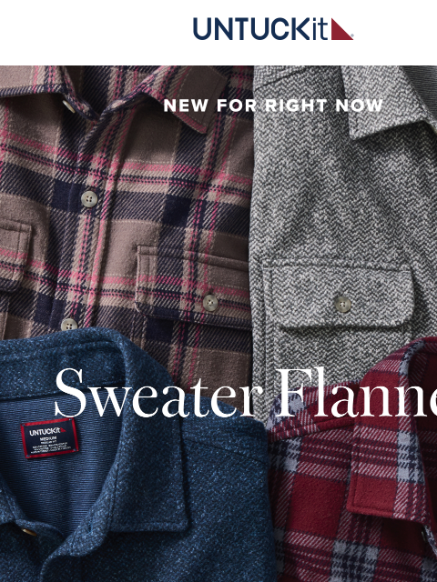 untuckit newsletter: NEW & Just For You: Sweater Flannels