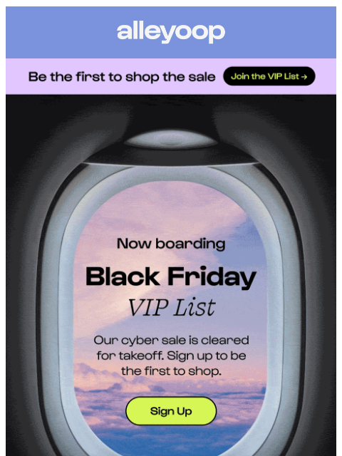 meetalleyoop newsletter: Now boarding: Black Friday VIPs ✈️