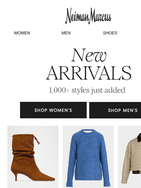 neimanmarcus newsletter: New arrivals to mix tailoring, knitwear & shine