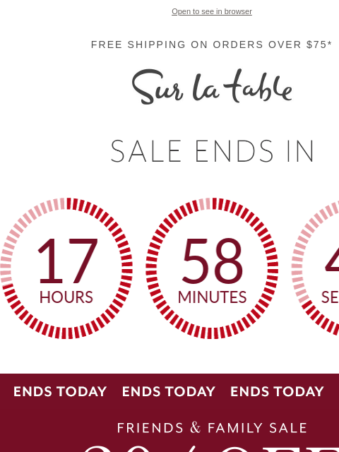 surlatable newsletter: Last Chance: Friends & Family Ends Soon 🖤