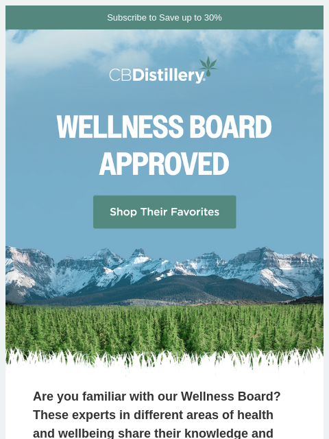 thecbdistillery newsletter: Wellness Board Approved