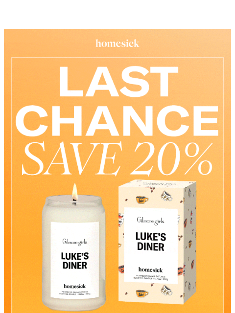 homesick newsletter: Last chance for 20% off