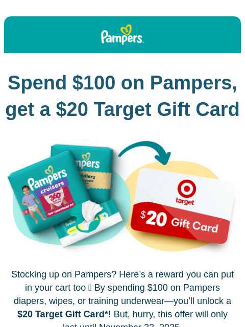 pampers newsletter: Want a $20 Target Gift Card?