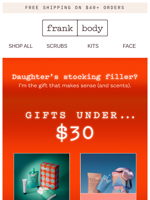 frankbody newsletter: Gifts worth getting naked for.