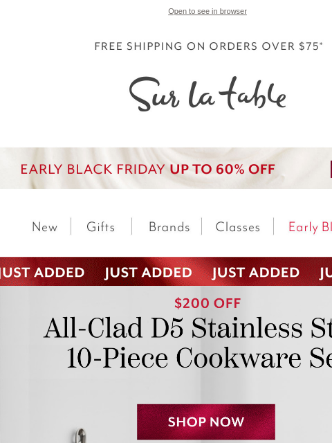 surlatable newsletter: ⏰Price Drop: $200 OFF Chef-Approved All-Clad.