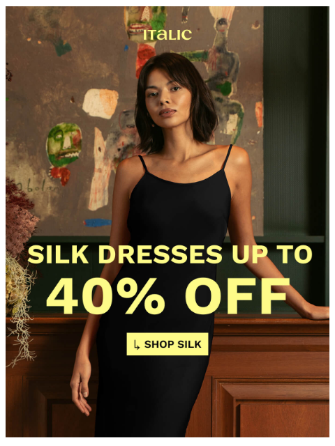 italic newsletter: Your New Favorite Dress, Now on Sale