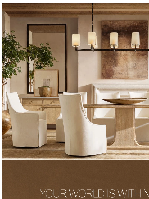 rh newsletter: Reimagine Your Home for the Season. RH Interior De...