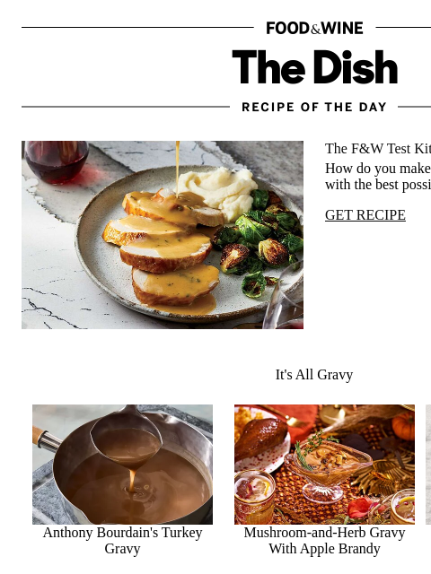 foodandwine newsletter: Best-Ever Turkey Gravy