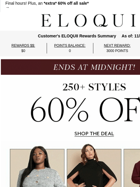 eloquii newsletter: YOUR FAVORITES 🤝 60% OFF