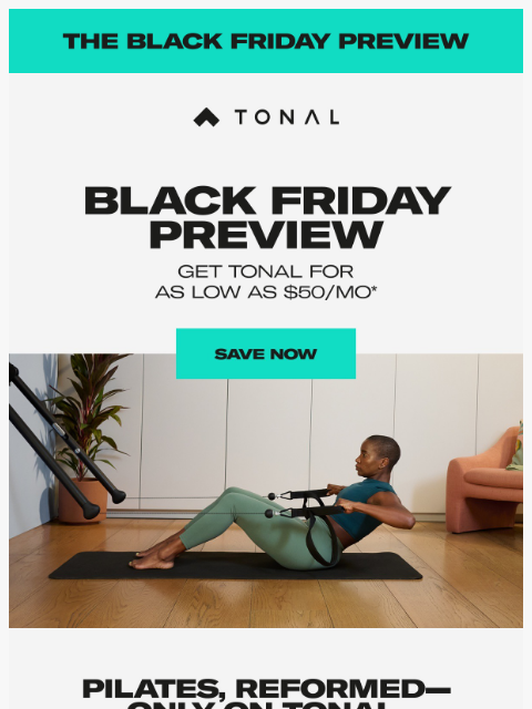 tonal newsletter: Now Available: Pilates on Tonal