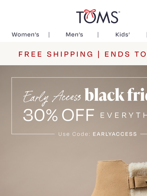 toms newsletter: SAVE 30% on ALL Warm & Cozy Boots