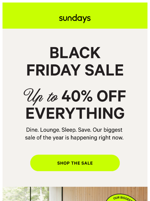 sundays-company newsletter: This Is One BIG SALE