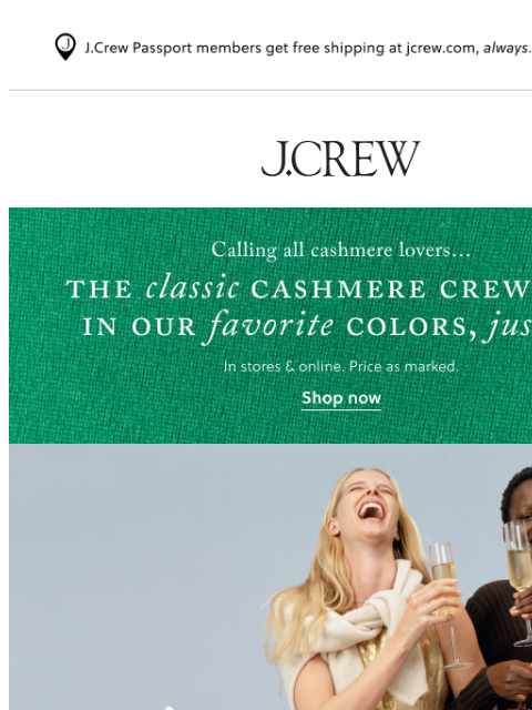 jcrew newsletter: It's peak party season!