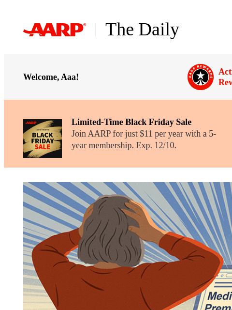 aarp newsletter: The Daily — Medicare Part B Premium Will Top $200 ...