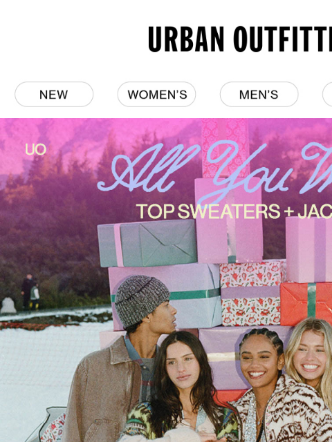 urbanoutfitters newsletter: all you want 🎁 top sweaters & jackets