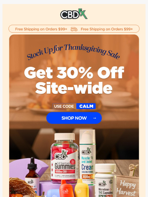 cbdfx newsletter: Get 30% OFF site-wide & stock up for Thanksgiving ...