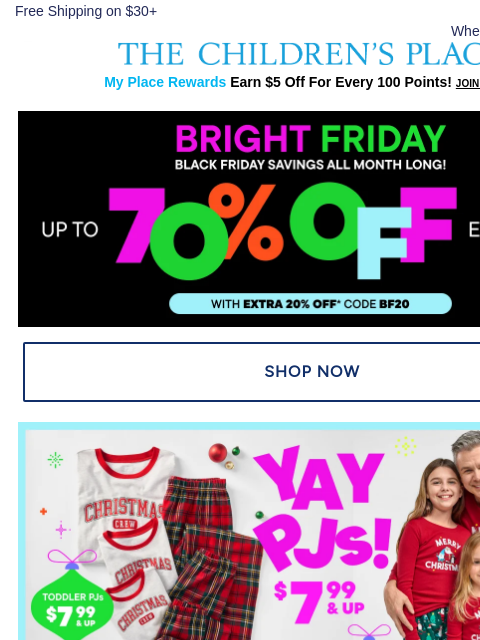 childrensplace newsletter: You’ve got EARLY ACCESS 🎁 Up to 70% OFF Sitewide!