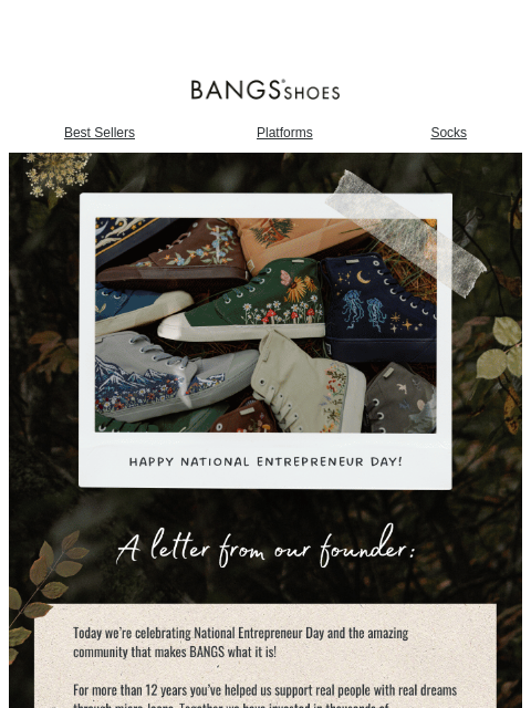 bangsshoes newsletter: Happy National Entrepreneur Day!